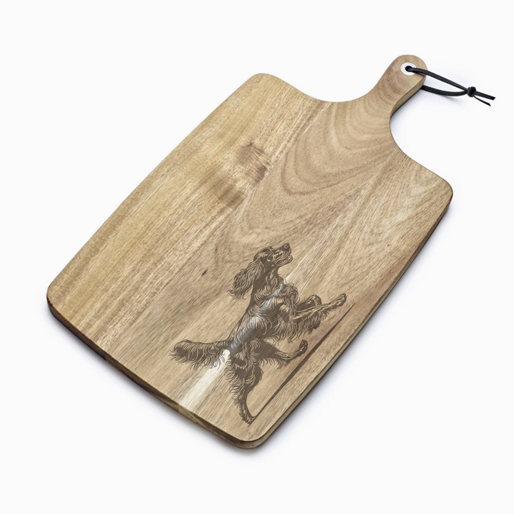Personalised Gordon Setter Running Engraved Acacia Serving Board