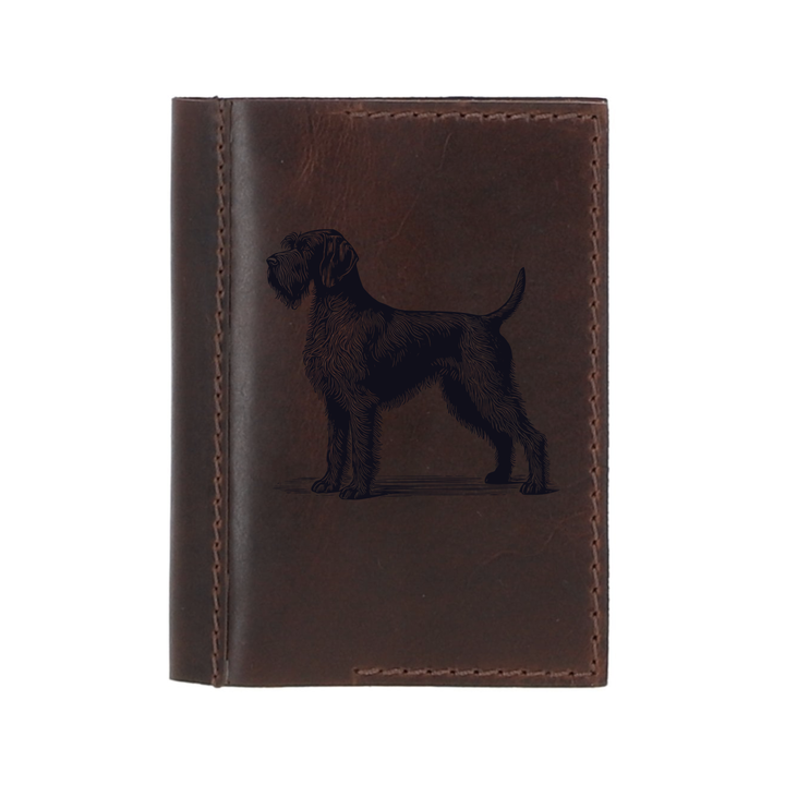 Personalised German Wirehaired Pointer Standing Leather Sleeve & Notebook
