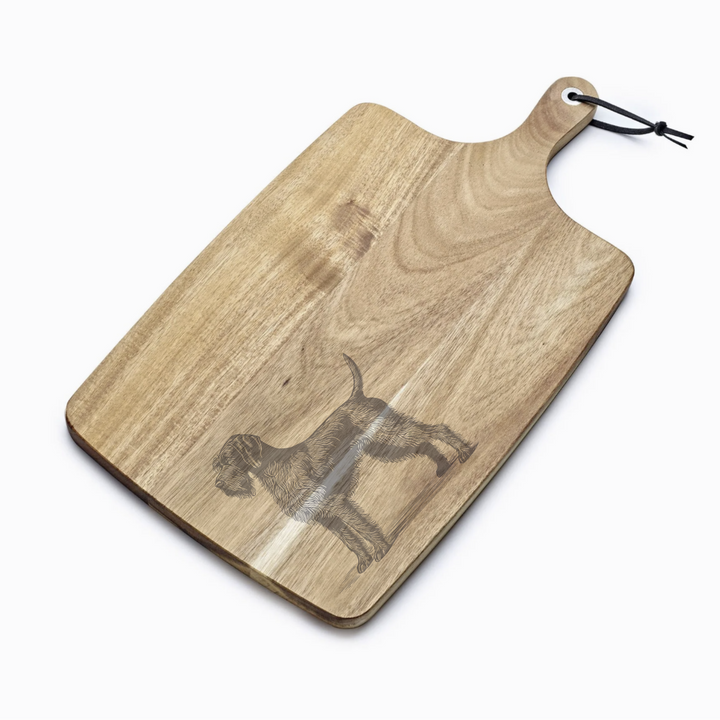 Personalised Standing German Wirehaired Pointer Engraved Acacia Serving Board