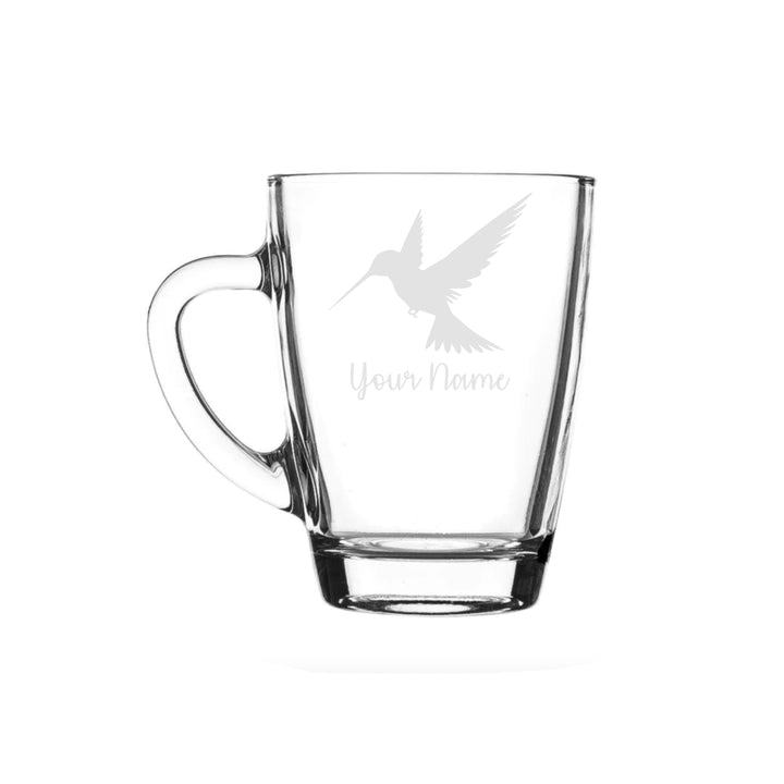 Personalised Hummingbird Glass Mug