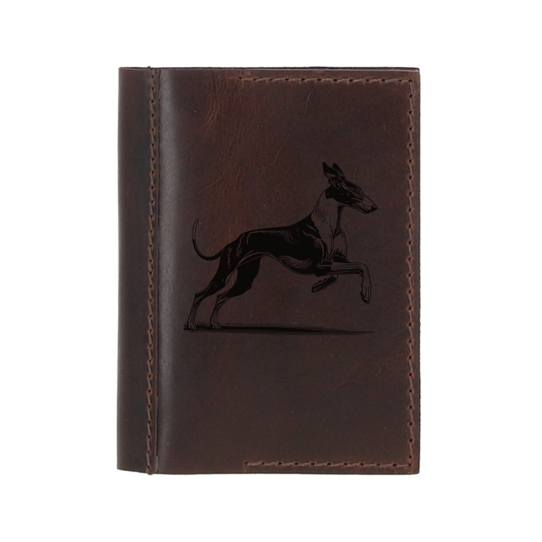 Personalised Ibizan Hound Running Leather Sleeve & Notebook