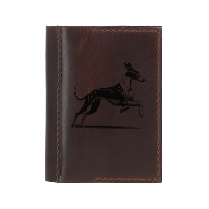 Personalised Ibizan Hound Running Leather Sleeve & Notebook