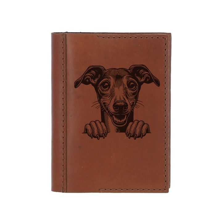 Personalised Italian Greyhound Paws Leather Sleeve & Notebook