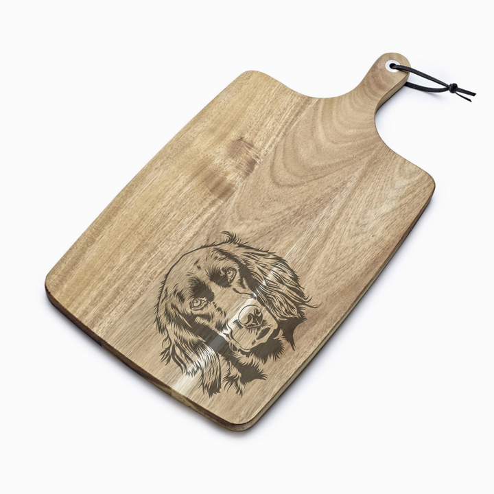 Personalised Irish Setter Face Engraved Acacia Serving Board