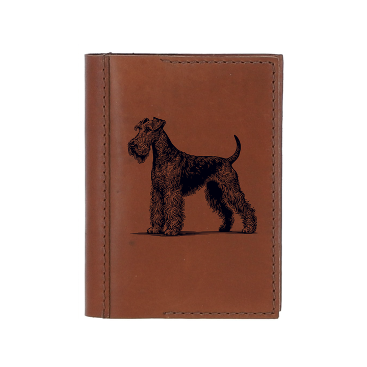 Personalised Irish Terrier Standing Leather Sleeve & Notebook
