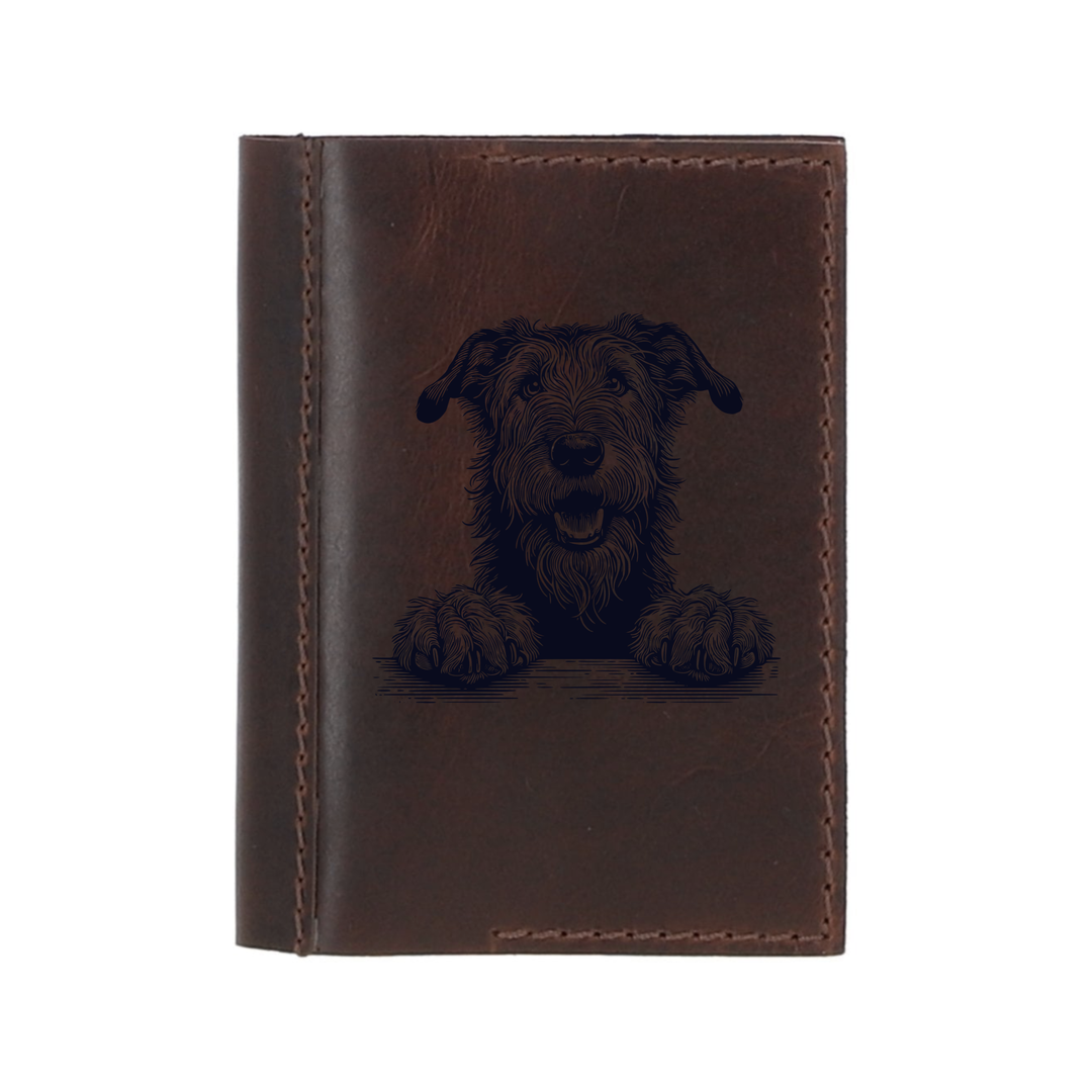 Personalised Irish Wolfhound Paws Leather Sleeve & Notebook