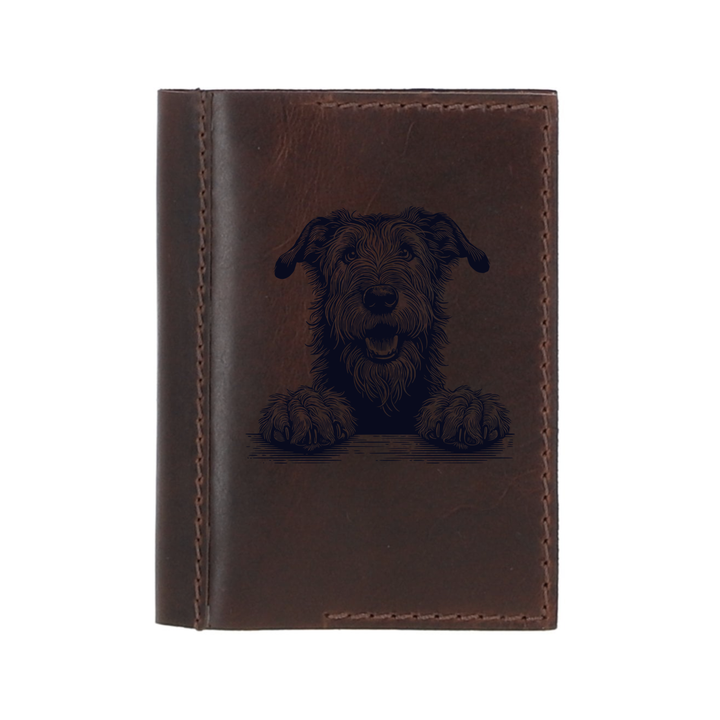 Personalised Irish Wolfhound Paws Leather Sleeve & Notebook
