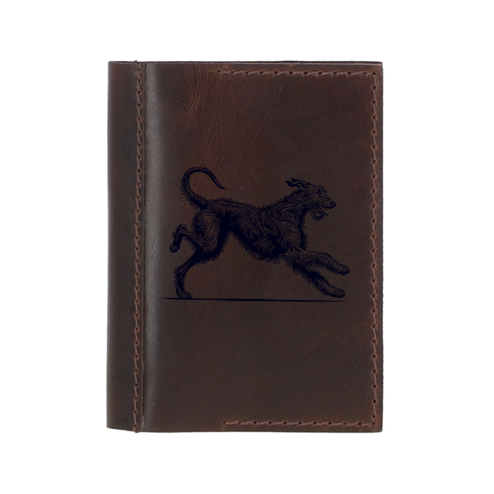Personalised Irish Wolfhound Running Leather Sleeve & Notebook