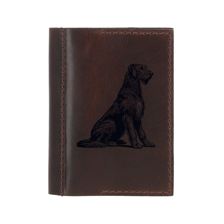 Personalised Irish Wolfhound Sitting Leather Sleeve & Notebook