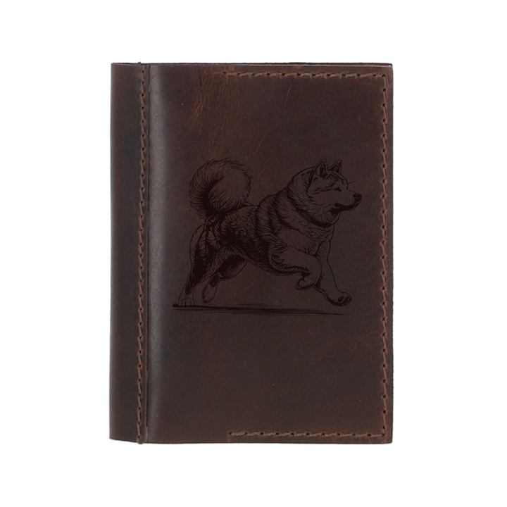 Personalised Japanese Akita-Inu Running Leather Sleeve & Notebook