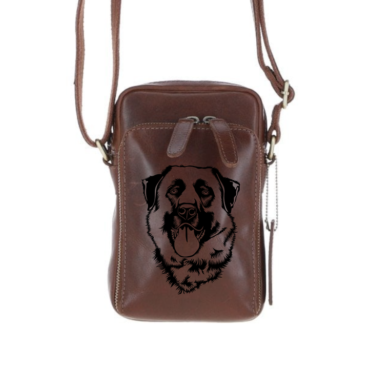 Personalised Anatolian Shepherd Leather Compact Crossbody Bag