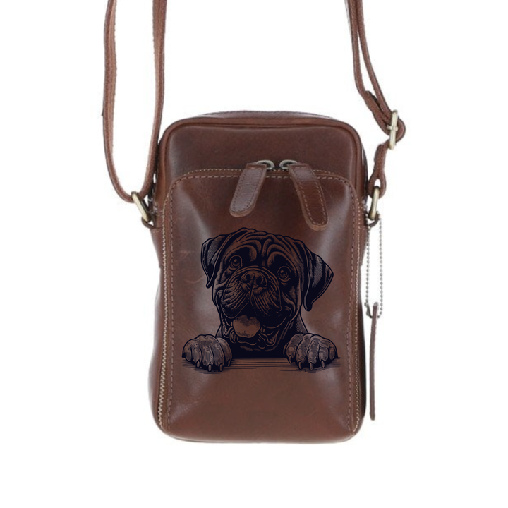 Personalised Bullmastiff Paws Leather Compact Crossbody Bag