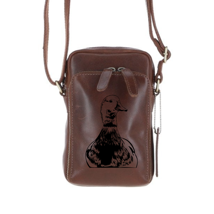 Personalised Duck Leather Compact Crossbody Bag