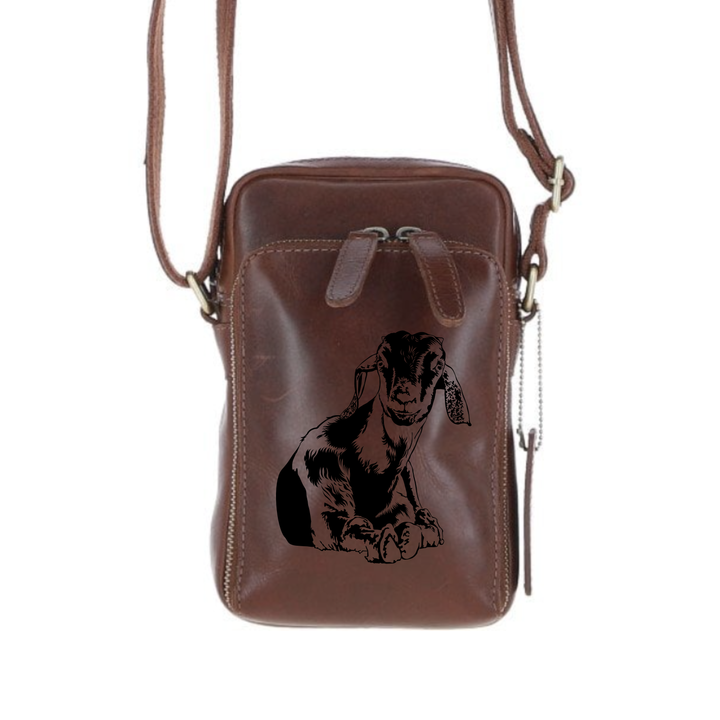 Personalised Goat Leather Compact Crossbody Bag