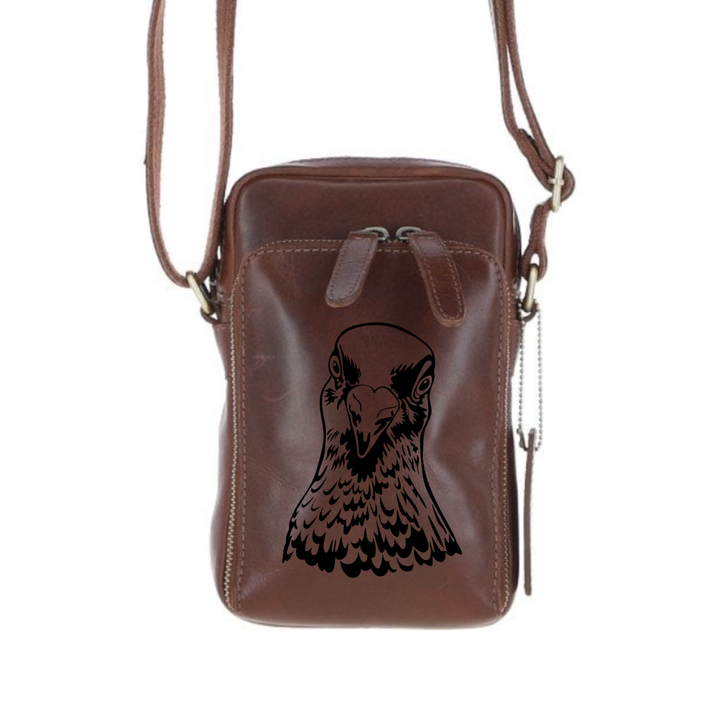 Personalised Pigeon Leather Compact Crossbody Bag