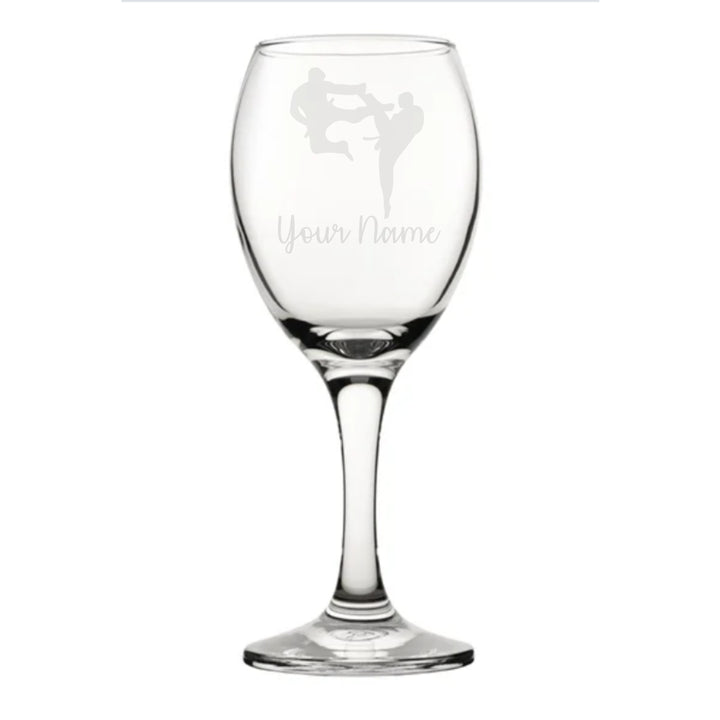 Personalised Karate Wine Glass