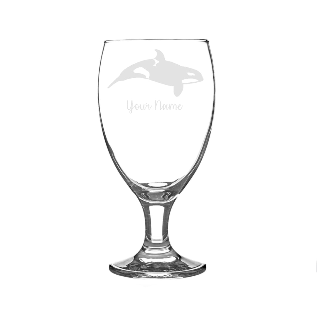 Personalised Killer Whale Orca Craft Beer Snifter Glass