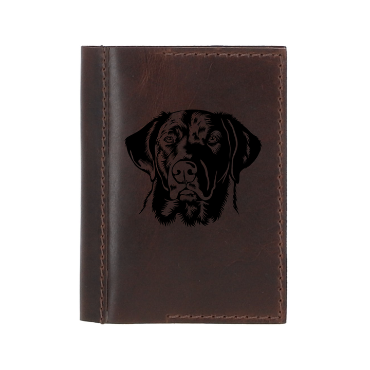 Personalised Dark Labrador Leather Sleeve & Notebook