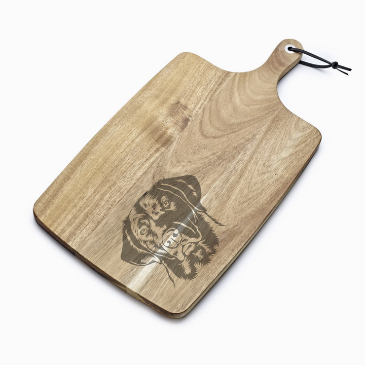 Personalised Dark Labrador Engraved Acacia Serving Board
