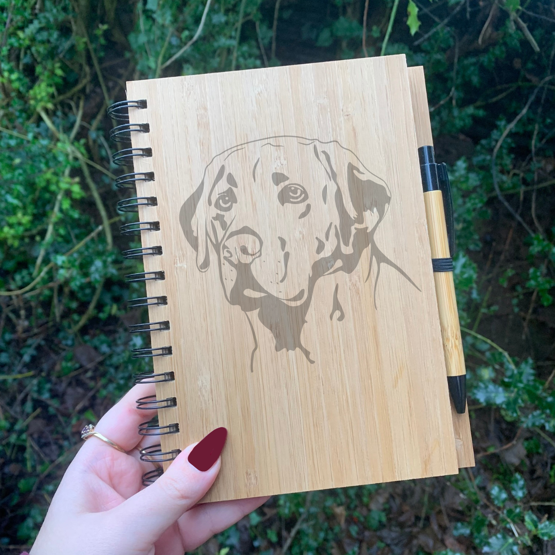 Labrador Face Illustration Engraved Notebook