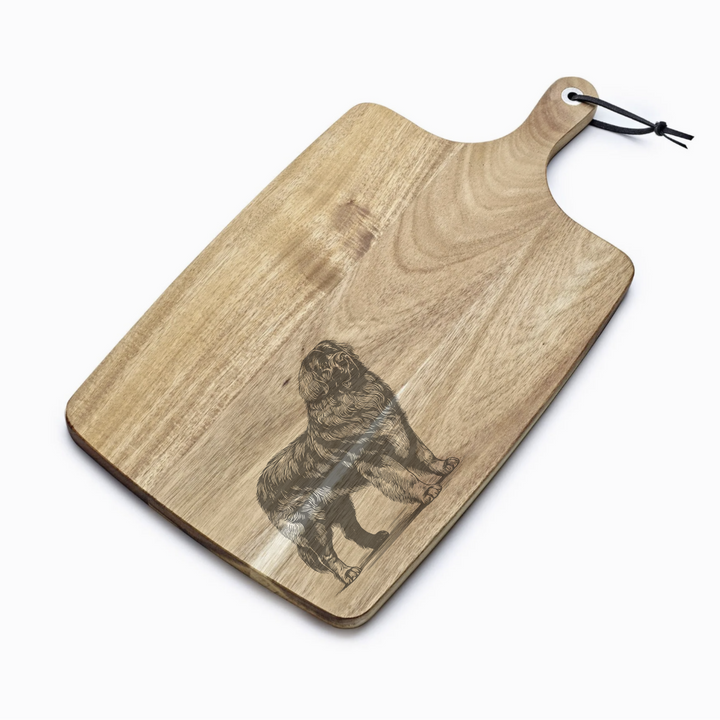 Personalised Standing Leonberger Engraved Acacia Serving Board