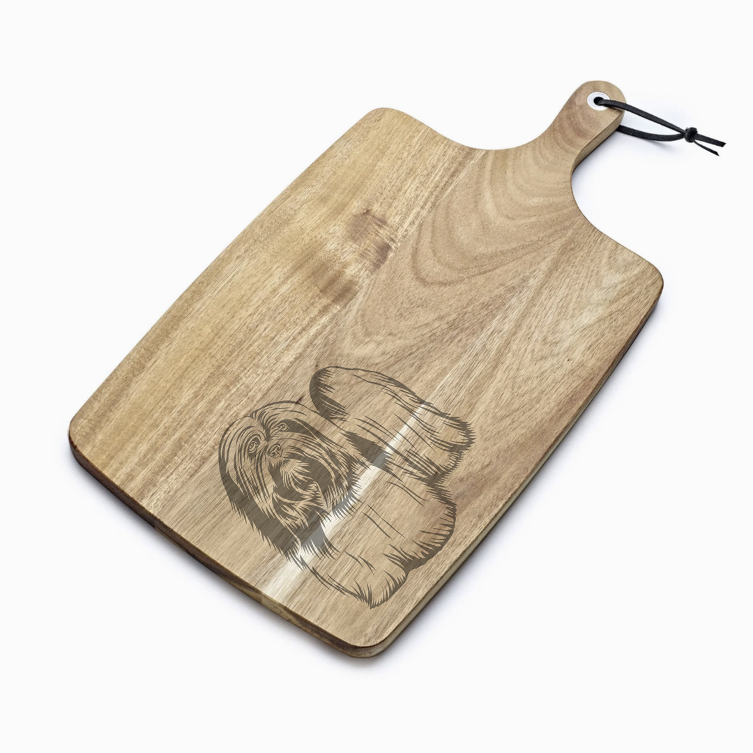 Personalised Lhasa Apso Engraved Acacia Serving Board