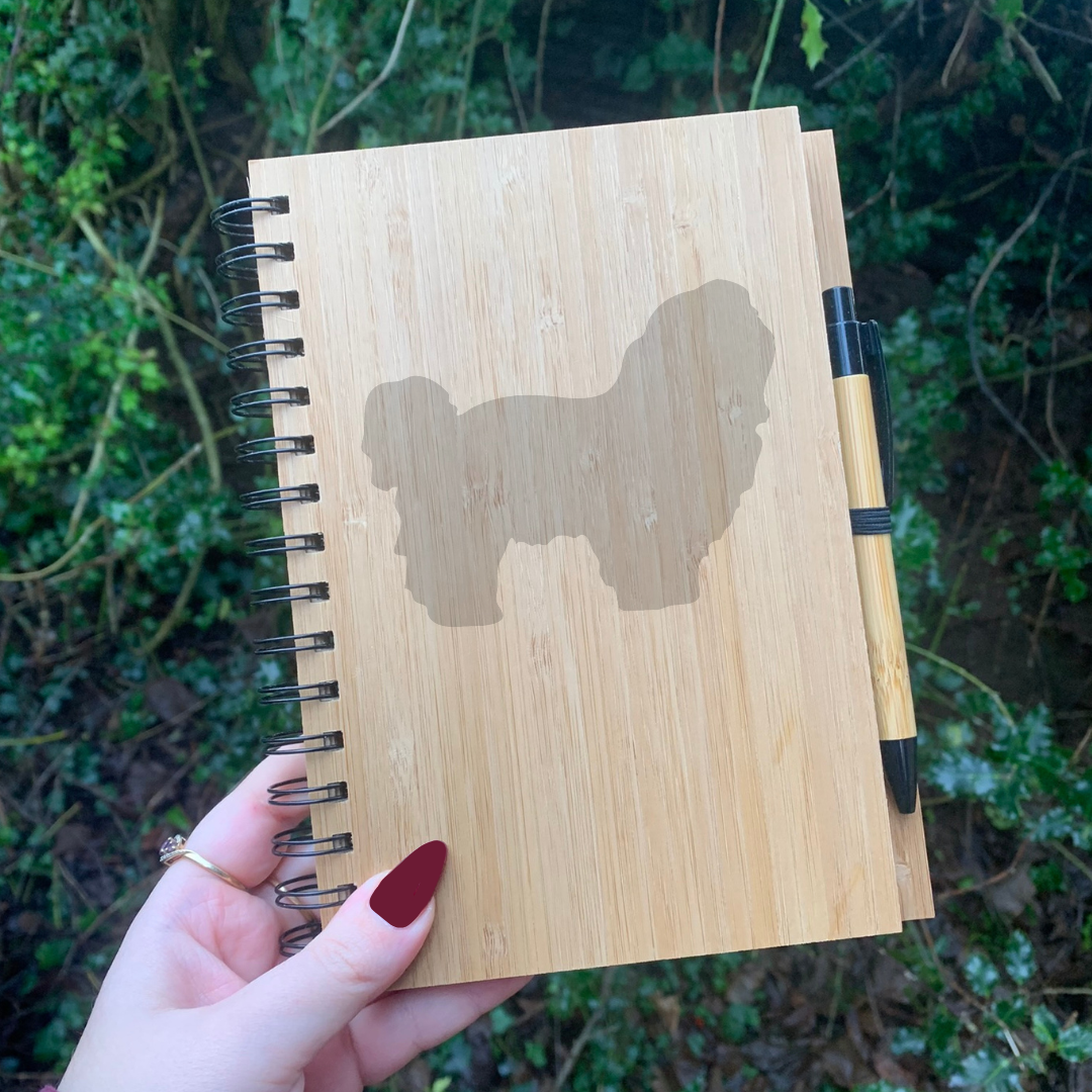 Lhasa Apso Silhouette Engraved Notebook