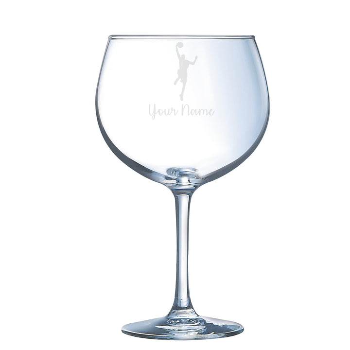 Personalised Male Basketball Player Balloon Gin Glass