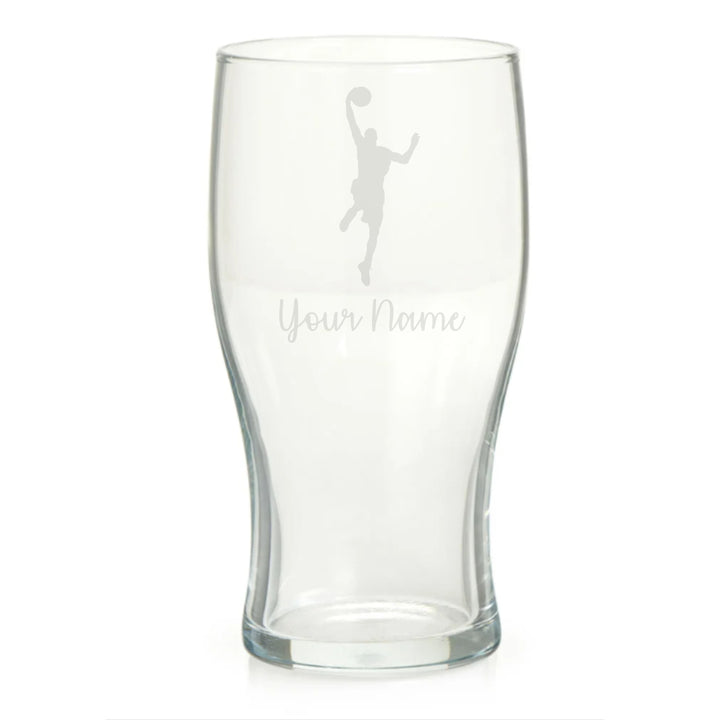 Personalised Male Basketball Player Pint Glass