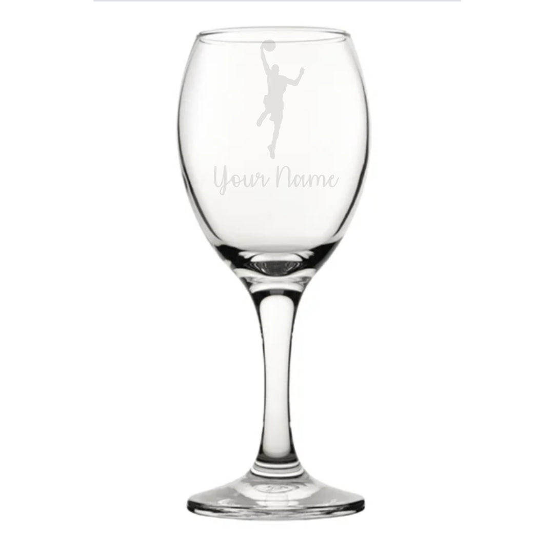 Personalised Male Basketball Player Wine Glass
