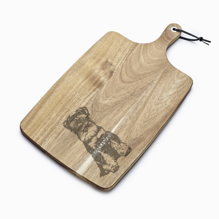 Personalised Miniature Schnauzer Engraved Acacia Serving Board