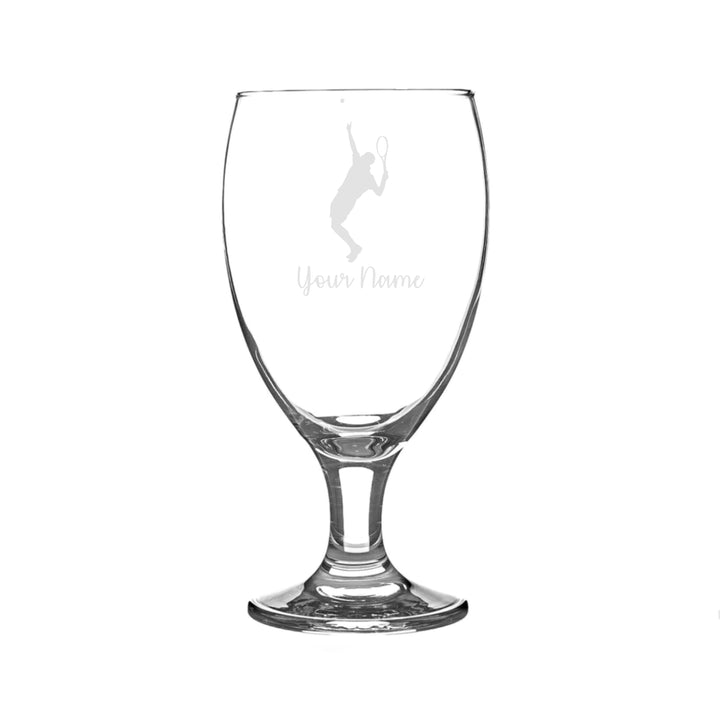 Personalised Male Tennis Player Craft Beer Snifter Glass