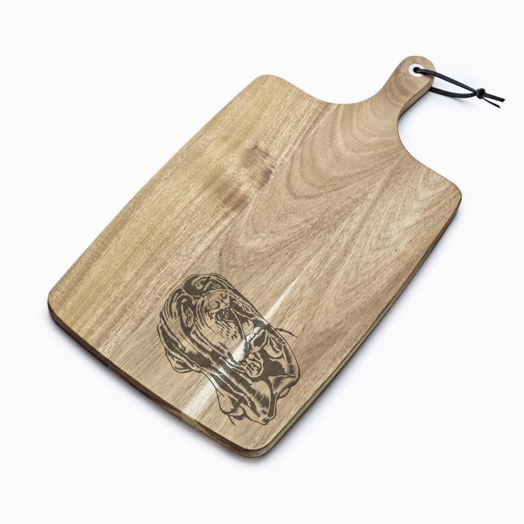 Personalised Neapolitan Mastiff Face Engraved Acacia Serving Board