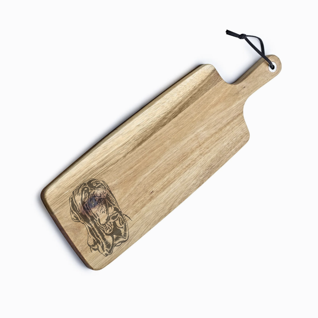 Personalised Neapolitan Mastiff Face Engraved Acacia Serving Board