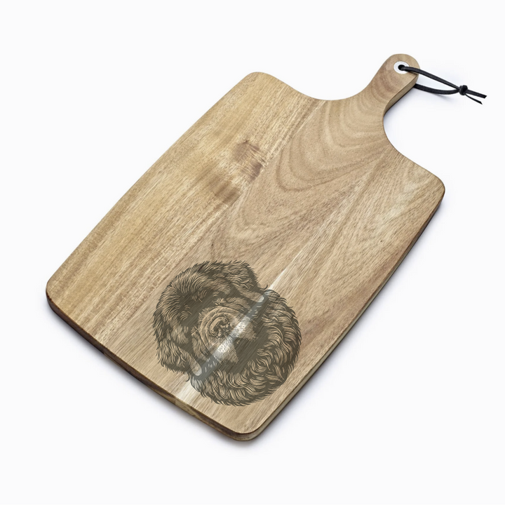 Personalised Newfoundland Face Engraved Acacia Serving Board