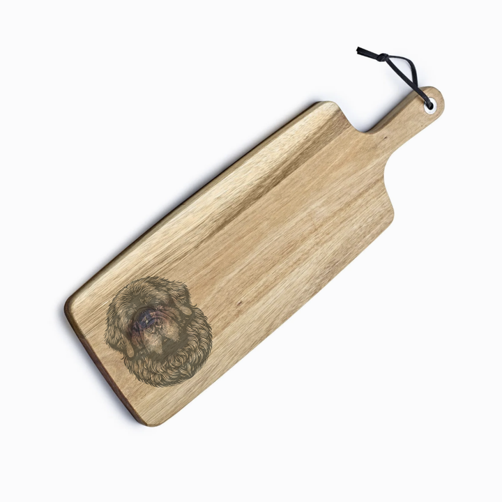 Personalised Newfoundland Face Engraved Acacia Serving Board