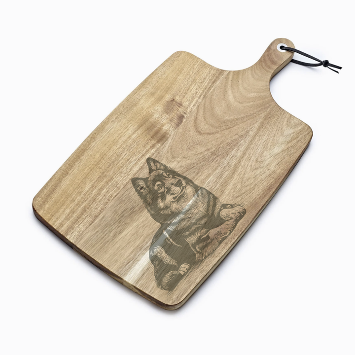 Personalised Norwegian Elkhound LD Engraved Acacia Serving Board