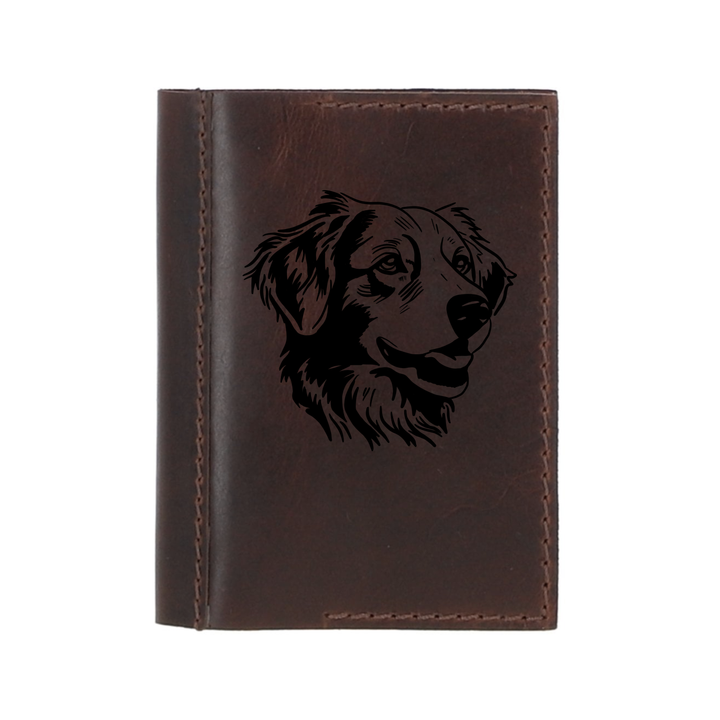 Personalised Nova Scotia Duck Tolling Retriever Toller Leather Sleeve & Notebook