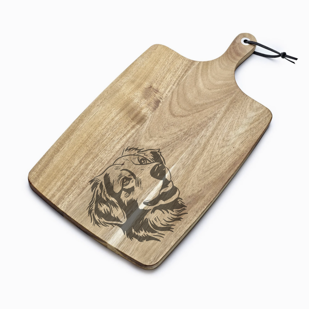 Personalised Nova Scotia Duck Tolling Retriever Toller Engraved Acacia Serving Board