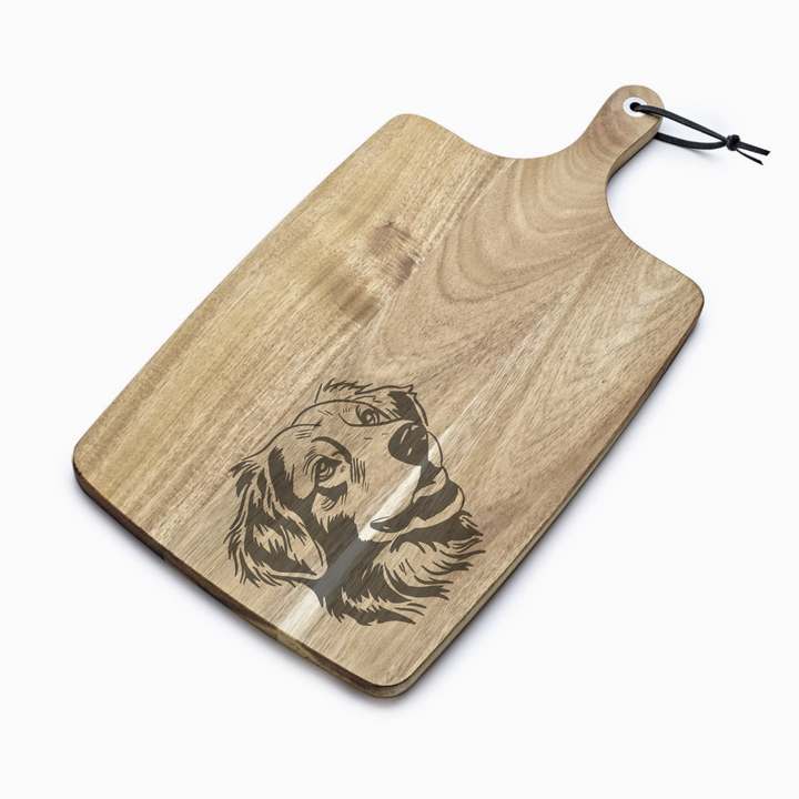 Personalised Nova Scotia Duck Tolling Retriever Toller Engraved Acacia Serving Board