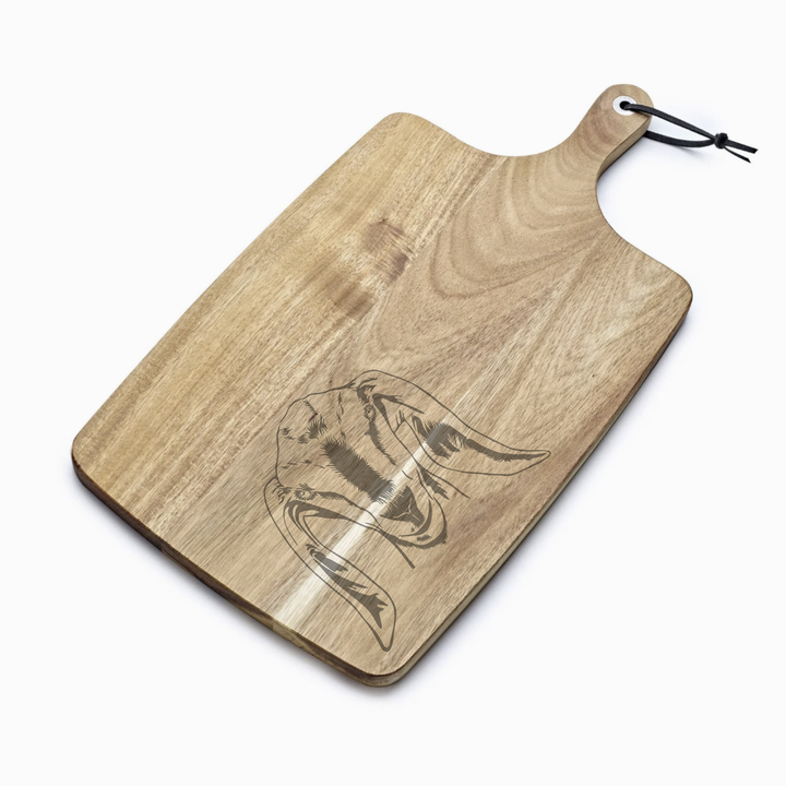 Personalised Nubian Goat Engraved Acacia Serving Board
