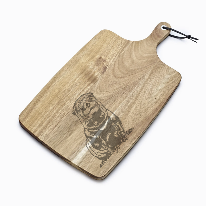 Personalised Otter Engraved Acacia Serving Board