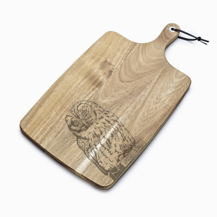 Personalised Owl Engraved Acacia Serving Board