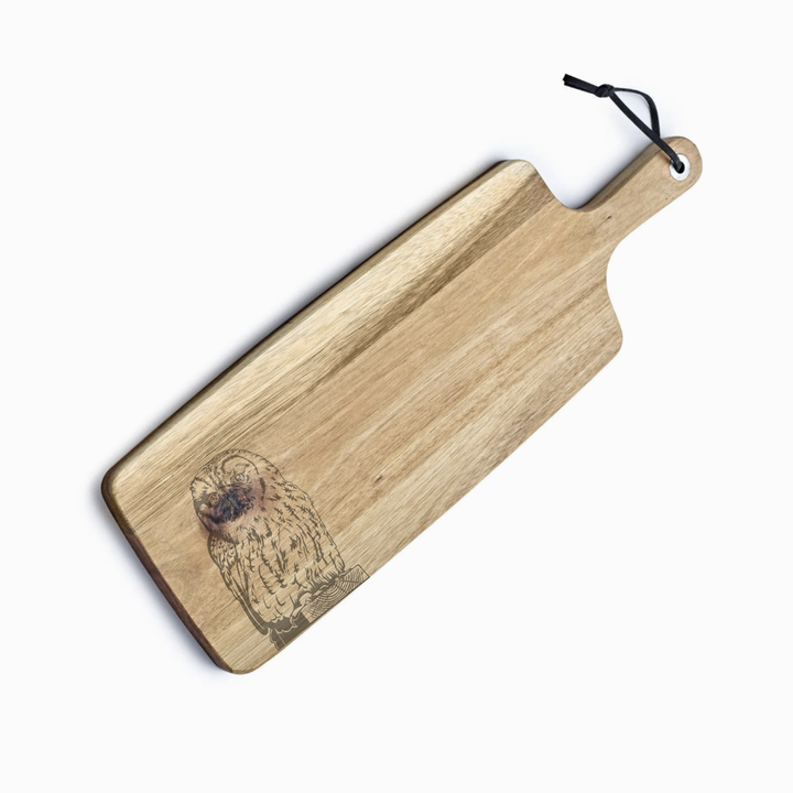 Personalised Owl Engraved Acacia Serving Board