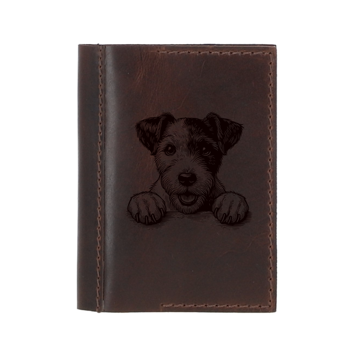 Personalised Parson Russell Terrier Paws Leather Sleeve & Notebook
