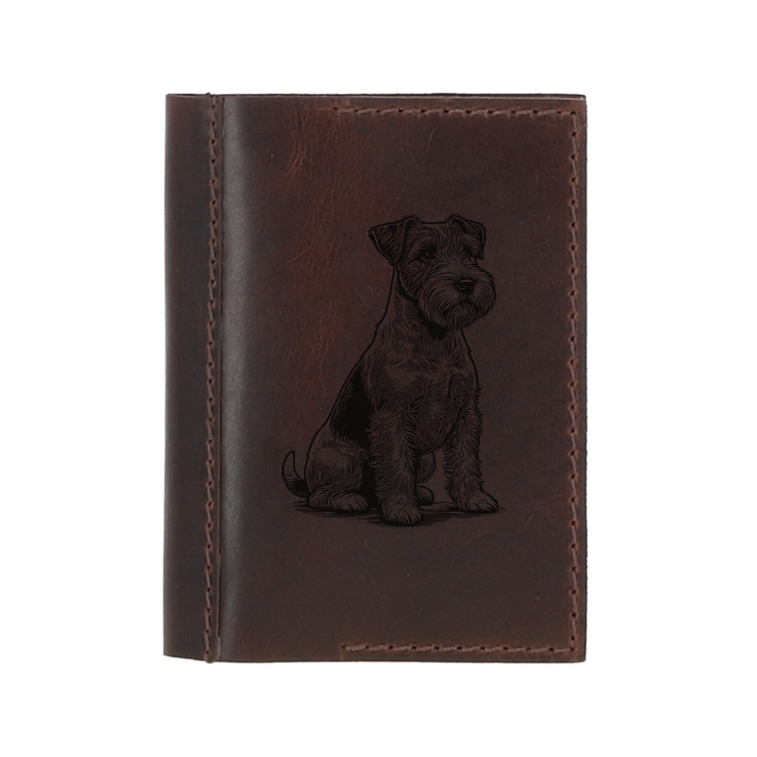 Personalised Parson Russell Terrier Sitting Leather Sleeve & Notebook