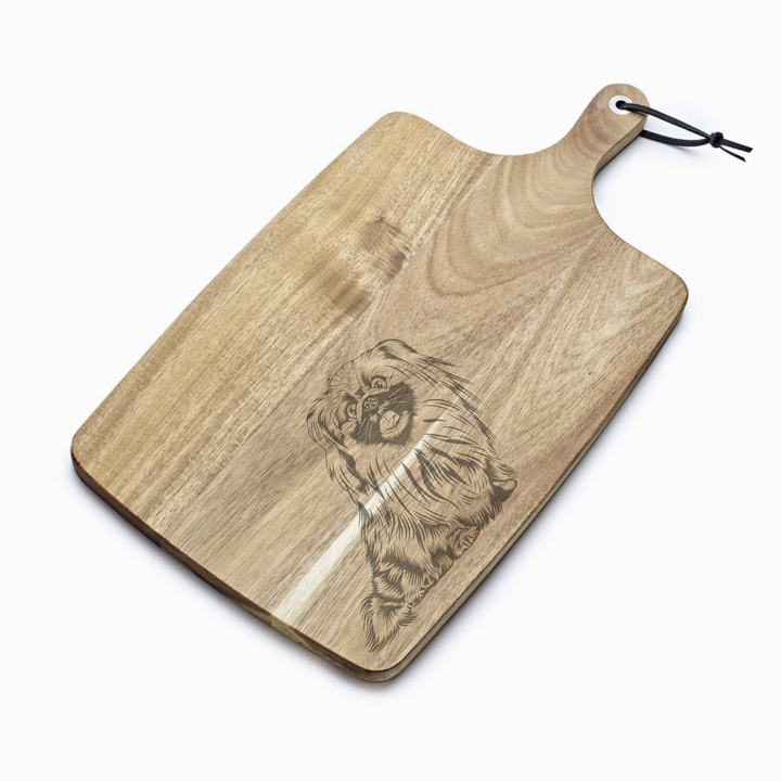 Personalised Pekingese Engraved Acacia Serving Board