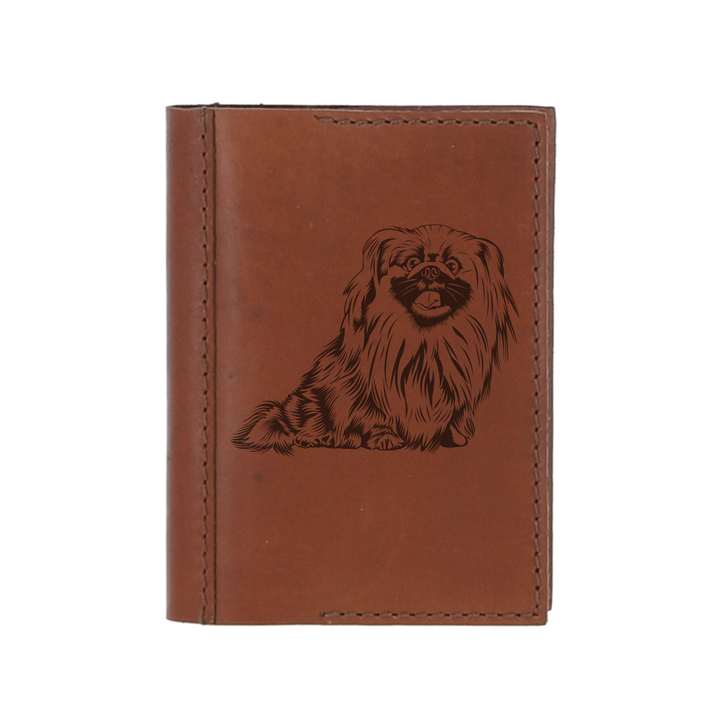 Personalised Pekingese Sitting Leather Sleeve & Notebook