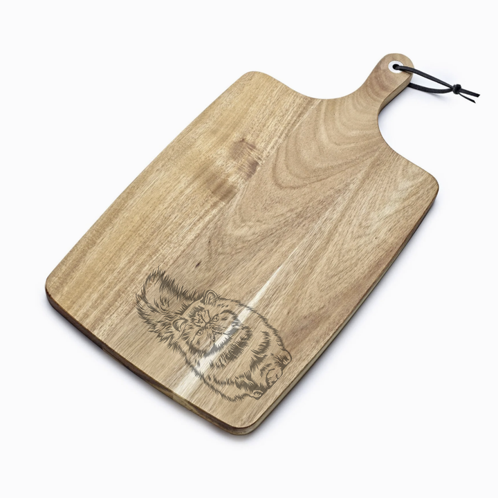 Personalised Persian Cat Engraved Acacia Serving Board