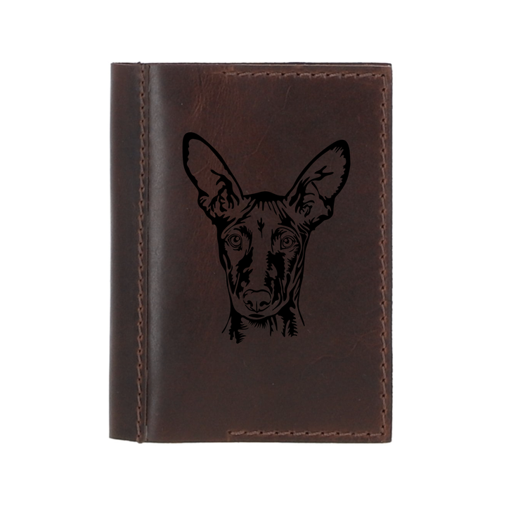 Personalised Pharaoh Hound Face Leather Sleeve & Notebook